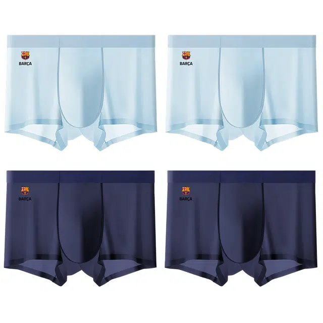 巴塞罗那足球俱乐部 舒适柔软亲肤排汗凉感透气运动平角内裤 男款 组合装
