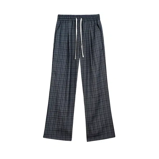 华夏儿女 美式高街复古格子直筒裤宽松舒适百搭设计感高级感慵懒松弛感休闲裤 男女同款