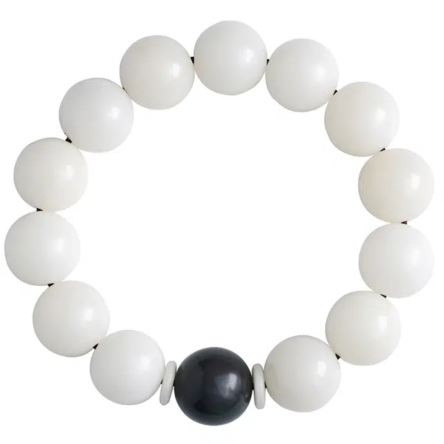 宣华意 新中式高级感原籽配饰黑曜石文玩单圈盘玩佛珠转运珠#好运 菩提根 手串 男女同款情侣款