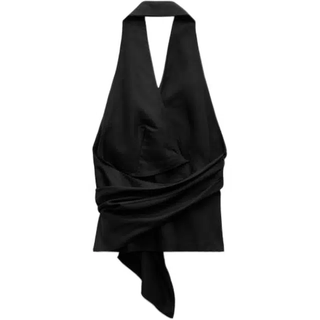 ZARA ZW Soft Halter Backless Top