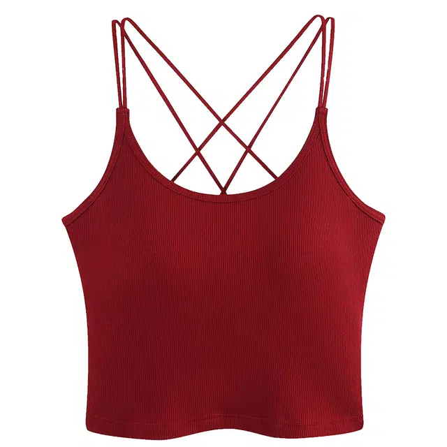 善己 美背带胸垫细肩带内搭休闲百搭修身外穿背心 女款