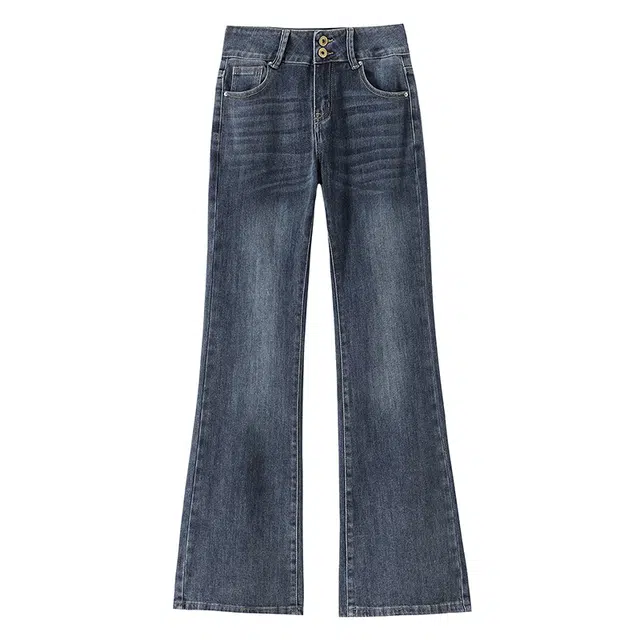 水中花 低腰显瘦微喇裤牛仔裤 女款