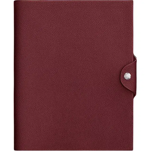 HERMES Ulysse MM Clou de Selle Togo 55 Rouge H