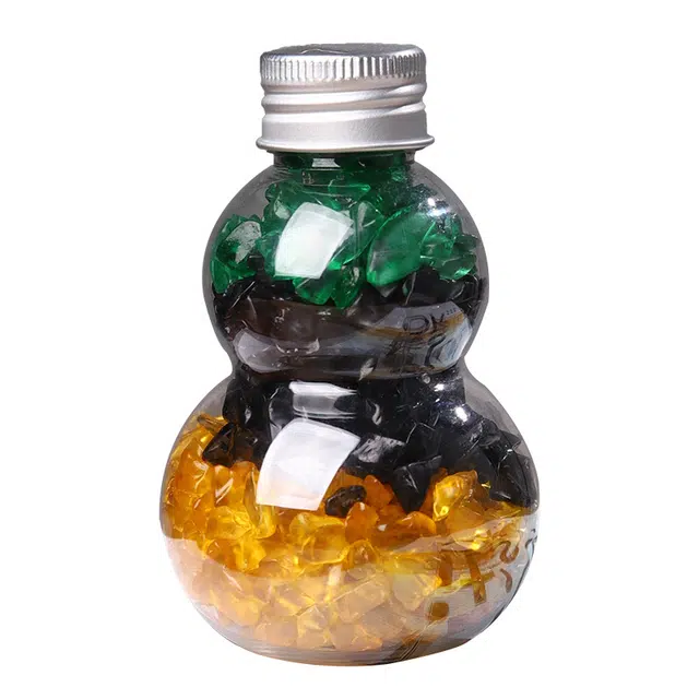 聆听花开 好运 福禄三色碎石葫芦瓶净污疏水解厕所在西北南 黄水晶 摆件 男女同款情侣款
