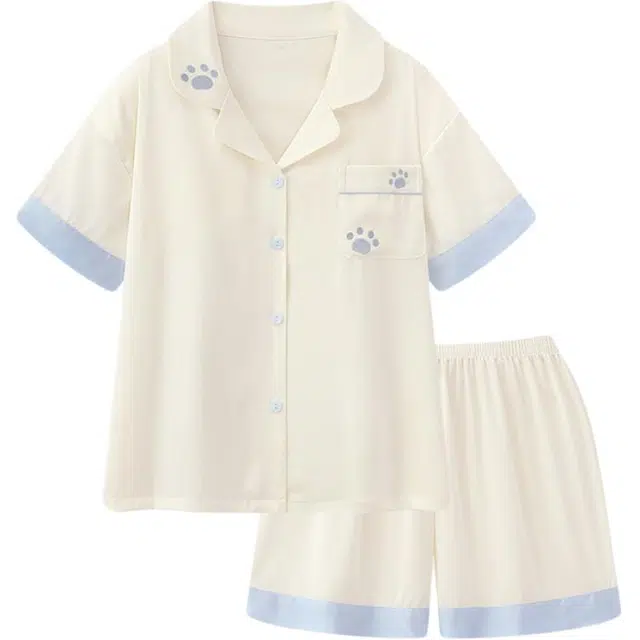 好福份 休闲舒适家居服短袖三分裤夏季睡衣套装 男女同款