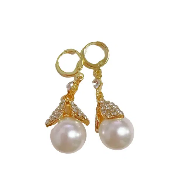 澜耀 满钻树叶 华子 气质轻奢百搭时尚 小众设计高级感 珍珠 耳环 女款