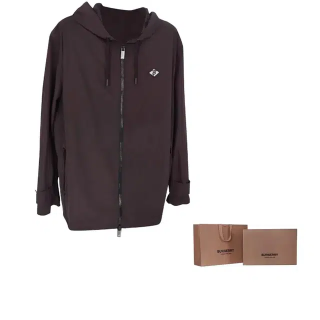 Burberry Logo Zip Hoodie Black