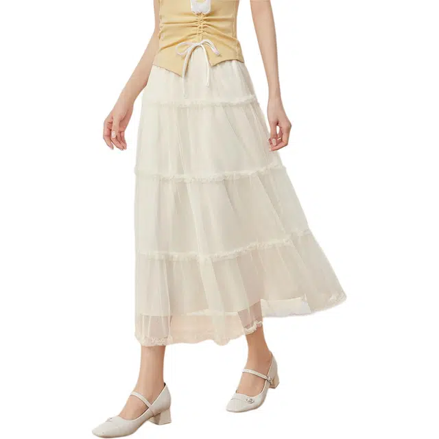 爱依服 韩版温柔气质通勤自然腰休闲长裙 女款