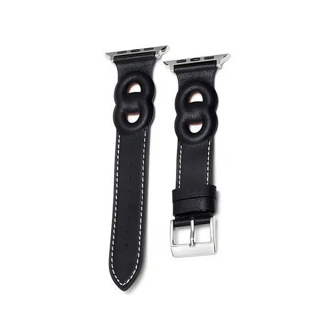 卫欣 苹果适用 手表表带 皮质材质 双环皮质表带男女通用