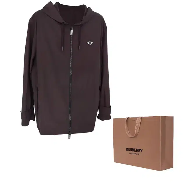 Burberry Logo Zip Hoodie Black