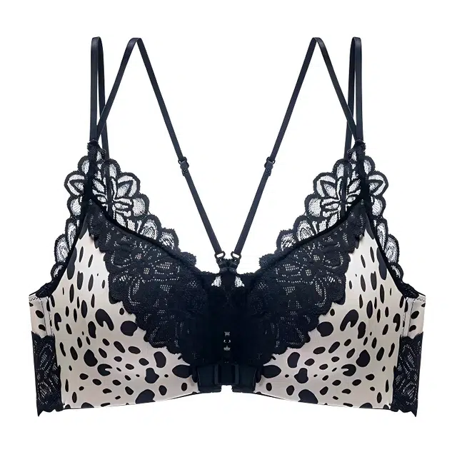 慕梵度 小胸聚拢显大调整型收副乳性感美背无钢圈蕾丝前扣文胸 女款