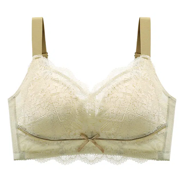 慕梵度 内衣大胸显小水晶杯调整型无钢圈上托收副乳大码超薄款文胸 女款