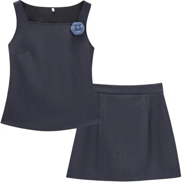 爱依服 舒适法式通勤无袖背心裙子裙装套装 女款