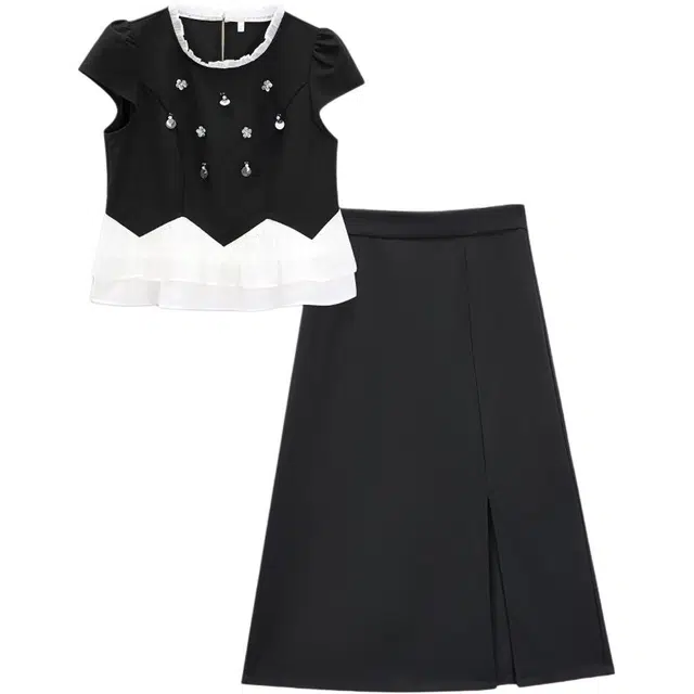 爱依服 淑女气质高级感百搭裙装套装 女款