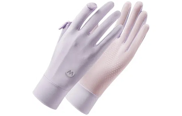 优幽兰 百搭时尚高级感防紫外线分指时尚个性防滑触屏户外骑车运动遮阳露指透气 锦纶 手套 女款