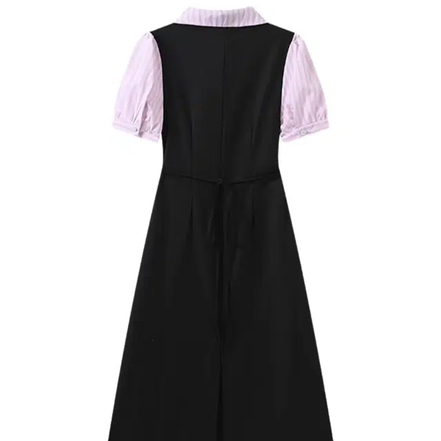 桴生 学院风女夏季减龄显瘦假两件裙子短袖连衣裙 女款