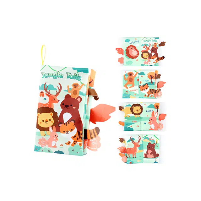 咕轹 带尾巴布书 纸撕不烂 早教益智玩具