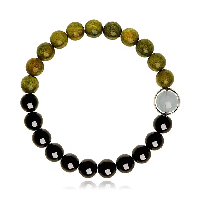 一世倾 逢考必过心灵前程似锦水逆退散新中式国潮国风复古高级感小众设计精致时尚百搭轻奢风好运 绿檀 木作手串 男女同款情侣款