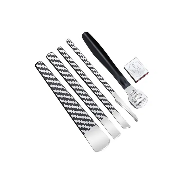 小天籁 修脚刀套装去死皮老茧搓脚工具全套 甲沟专用嵌甲钳 齿纹修脚五件套  美甲个护组合