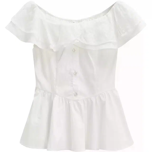 爱依服 法式甜美设计感通勤纯色常规短袖衬衫 女款