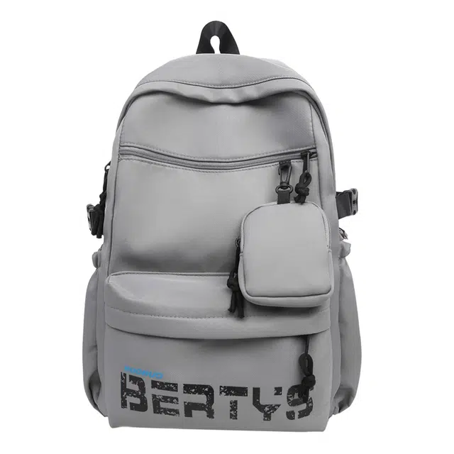 帕克熊 时尚简约学院风小清新大容量零钱包轻便舒适上课日常书包 尼龙 双肩包 常规 男女同款情侣款 多色