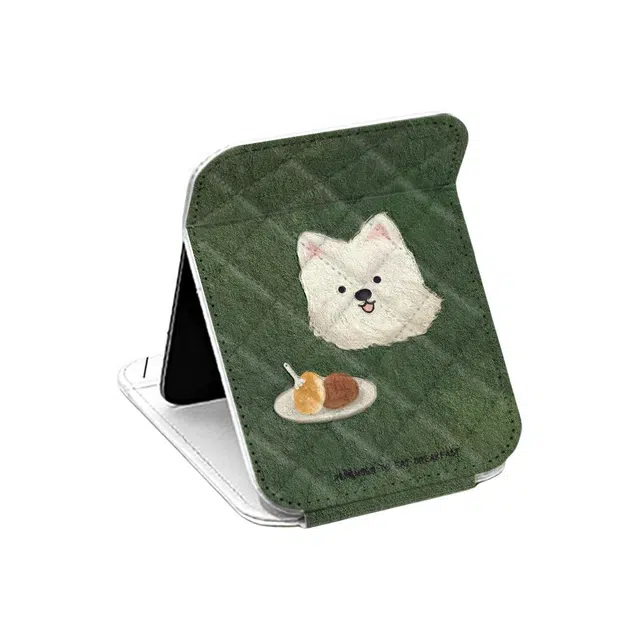 馨枕居 卡通狗镜子妆镜双面翻盖台式可立