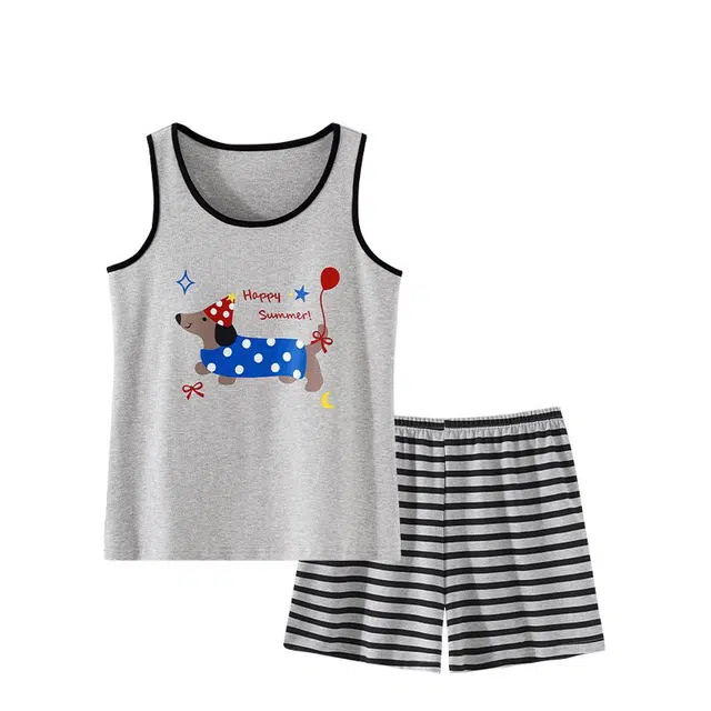 俏韵 亲肤系列 圆领卡通无袖凉感家居服可外穿睡衣套装 女款