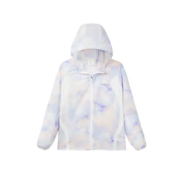 青少年 安踏儿童 拼色连帽长袖抗菌防晒服 夏橙色