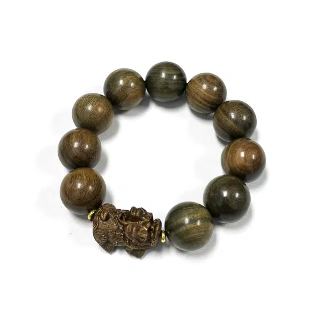 琉堇 佑香祝福 过手留香 招财进宝转运文玩佛珠 财源广进貔貅串珠 八方来财吞金兽 车载挂件#好运 绿檀 木作手串 男女同款情侣款