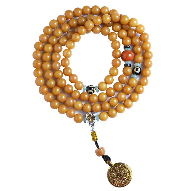 宣华意 原籽配饰九宫八卦牌天珠文玩手持盘玩佛珠 菩提根 手串 男女同款情侣款