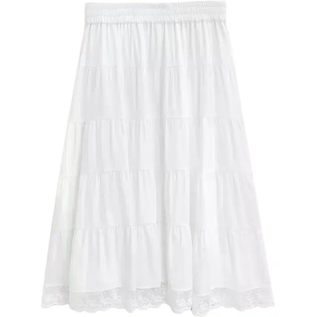 爱依服 法式温柔风纯色甜美高腰休闲长裙 女款