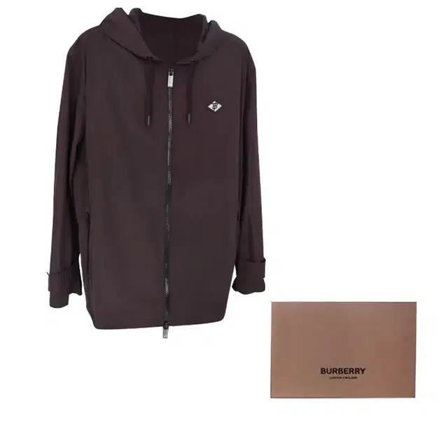 Burberry Logo Zip Hoodie Black