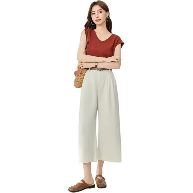 爱依服 韩版简约通勤舒适时尚休闲裤 女款
