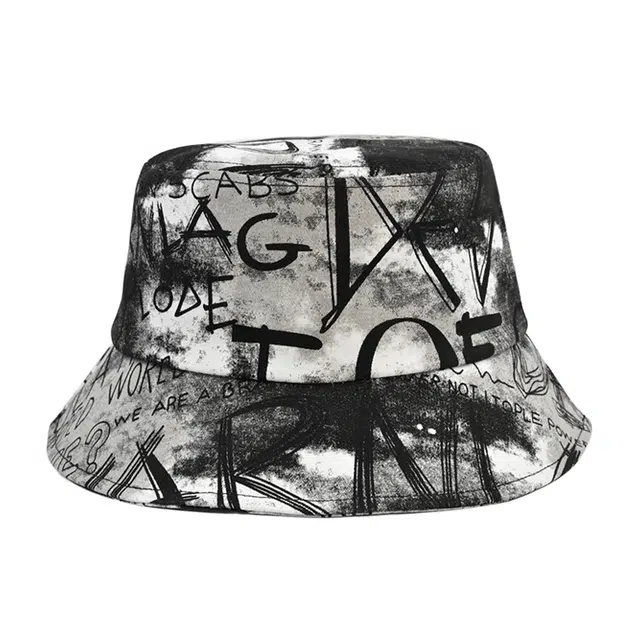 俞兆林 春夏季韩式时尚扎染涂鸦彩绘遮阳街头潮流防紫外线骑车户外出游遮脸百搭 棉 渔夫帽 男款