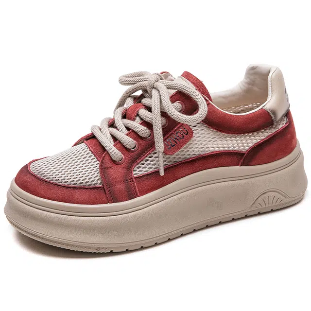 杰骤 头层牛皮 潮流时尚 百搭舒适 低帮 板鞋 女