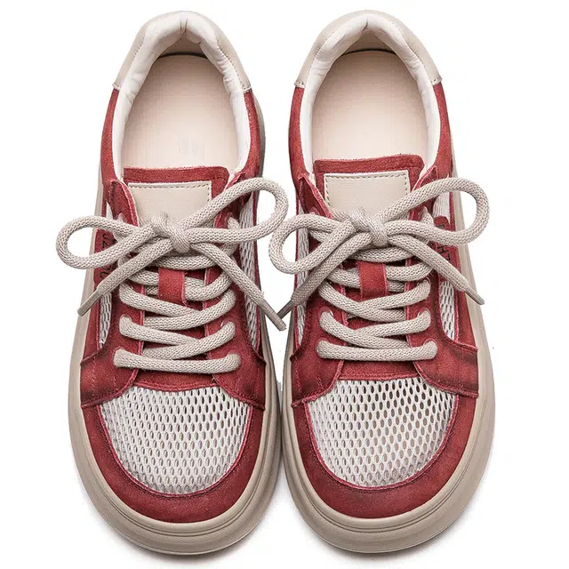 杰骤 头层牛皮 潮流时尚 百搭舒适 低帮 板鞋 女