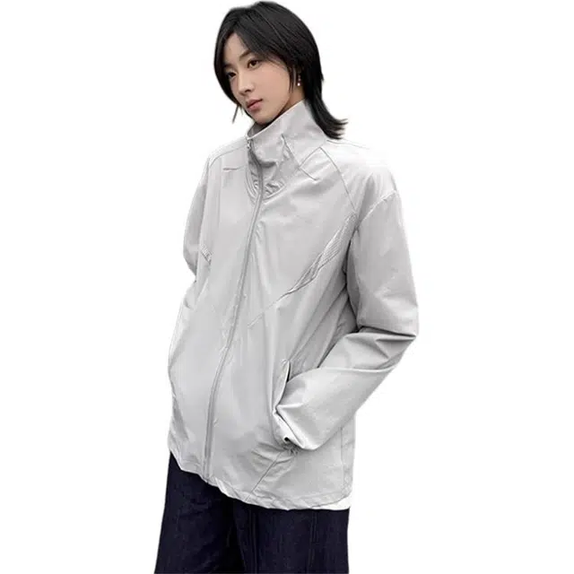 黑马漫画 网眼透气速干衣美式立领户外徒步登山衣防晒服 男女同款