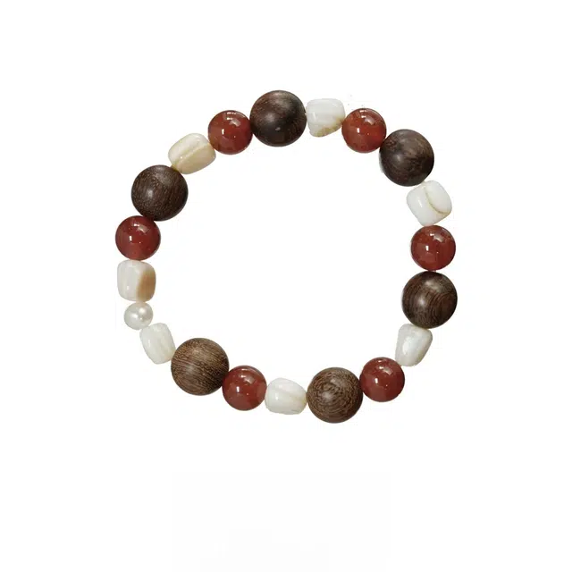 子婳 盘玩新中式国潮小众民族风祥瑞复古招财纳福时尚优雅大气百搭 檀木 手串 男女同款情侣款