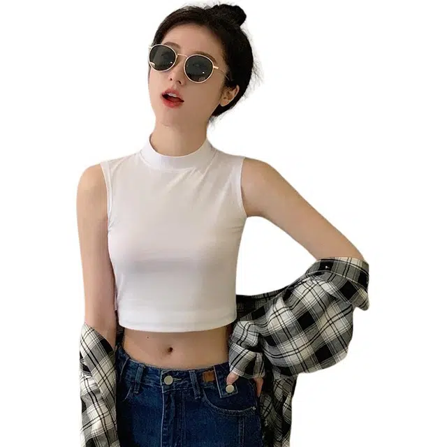 新世家族 无袖外穿短款内搭打底上衣简约背心 女款