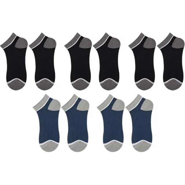 棉基因 舒适亲肤柔软防臭吸汗透气运动短袜 男款 组合装