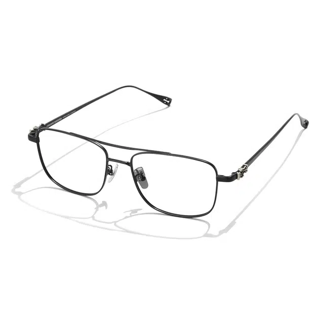 苍木优品 复古双梁眼镜框可配近视蔡司镜片加宽大脸超大方框 纯钛 方形 光学镜架 男款