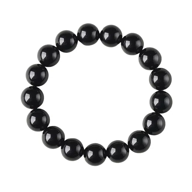 宣华意 转运珠#好运 新中式复古珠子串珠本命年佛珠 黑曜石 手串 男女同款情侣款