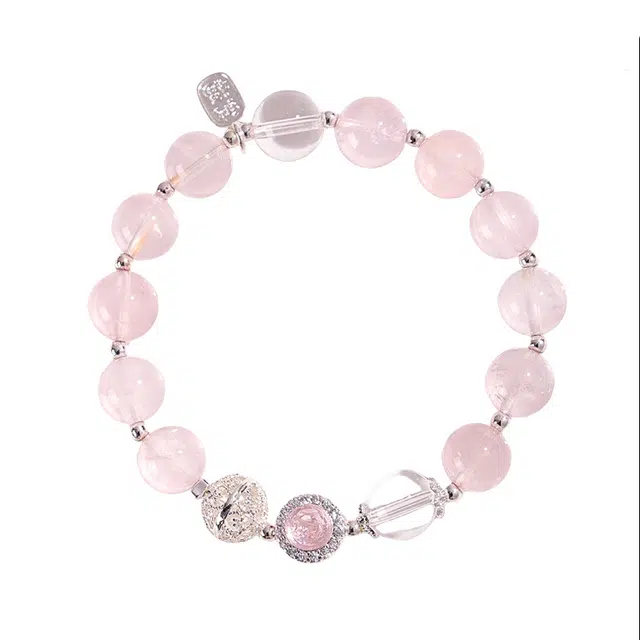 迈奇的礼物 旺桃花转运新中式国潮文艺白月光清新甜美复古小众高级气质优雅百搭高颜值爆款天然 粉水晶 手串 女款