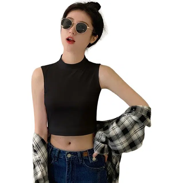 新世家族 无袖外穿短款内搭打底上衣简约背心 女款