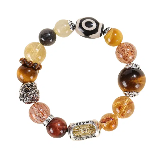 迈奇的礼物 吞金 招财暴富 转运 守护 上岸新中式国潮文艺清新甜美复古小众高级气质优雅百搭高颜值爆款天然 超七 水晶手串 男女同款情侣款