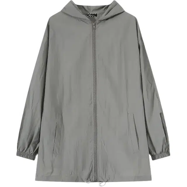 木清清 冰丝防晒防紫外线学生连帽轻薄服外套夏季宽松防紫外线薄款外套长袖衬衫 女款