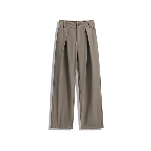 欧路得 美式垂坠感西裤潮牌复古小众褶皱设计痞帅宽松拖地阔腿长裤休闲裤 男款