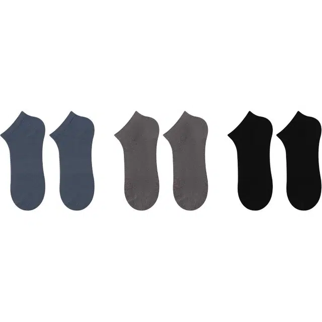 棉基因 舒适透气高弹线低帮浅口短筒纯色抗起球运动短袜 男款 组合装