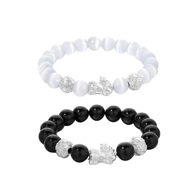 【貔貅财源广进】 艾卡拉 钱币珠国风设计高级感定情信物处理 黑曜石 手串 男女同款情侣款