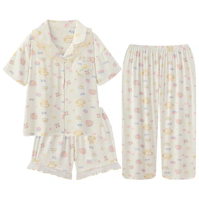 好福份 舒适轻便设计家居服夏季睡衣套装 女款